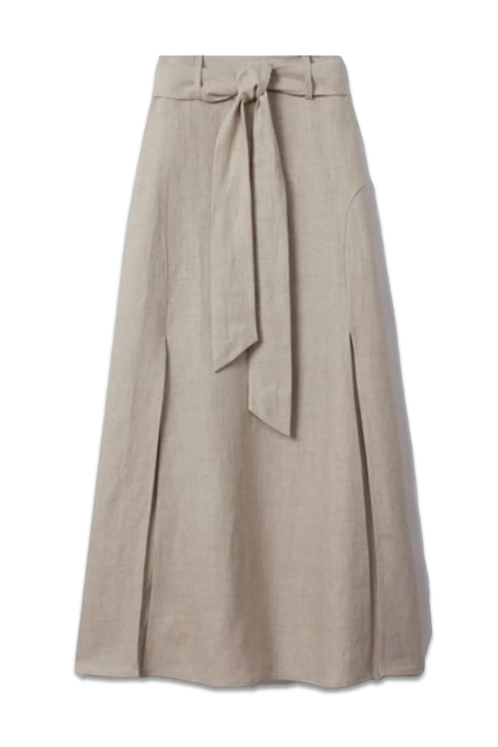 Abigail High Rise Linen Midi Skirt