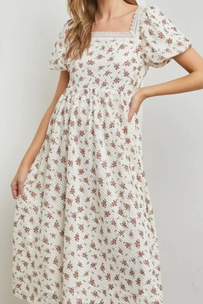 Anastasia Crochet Lace Midi Dress