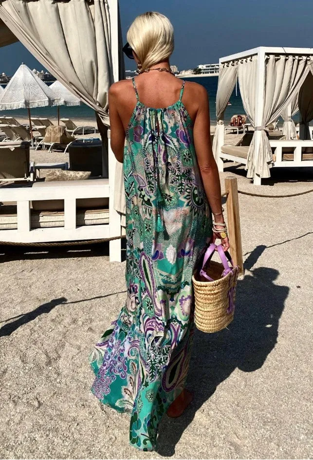 Aqua Plus Size Silk Designer Maxi Dress
