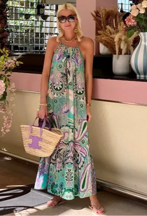 Aqua Plus Size Silk Designer Maxi Dress