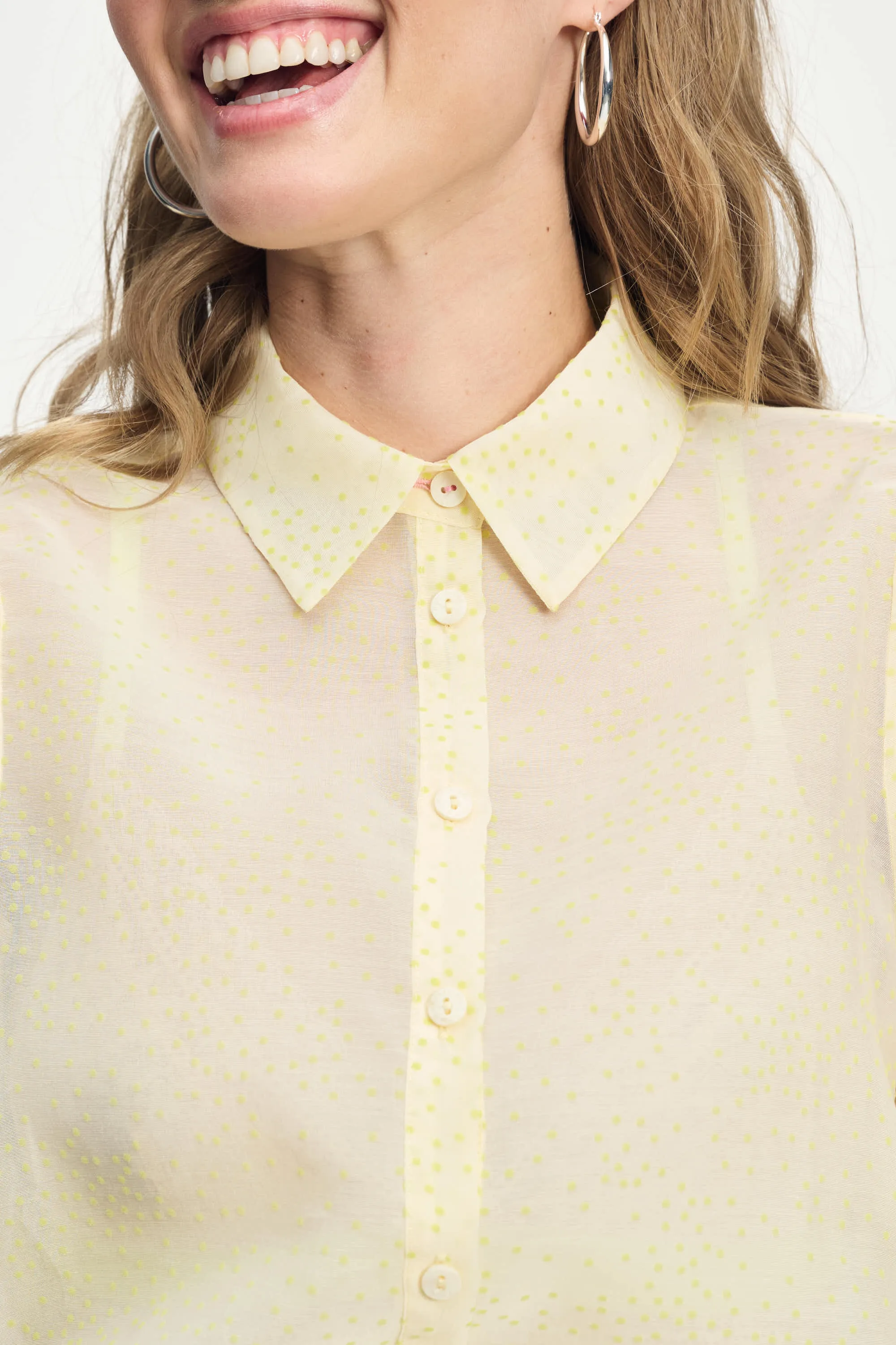 BLOUSE - Lime Dots