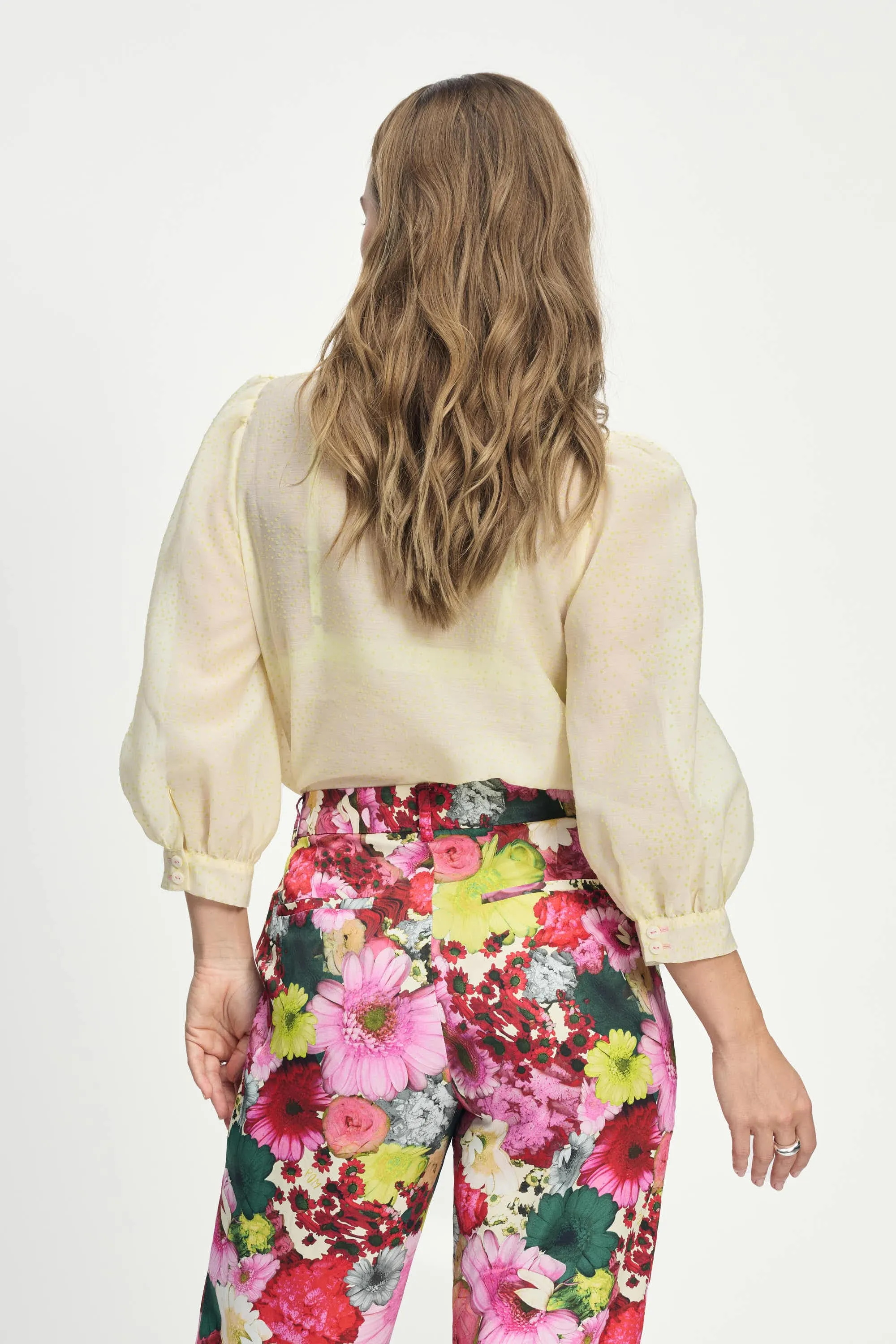 BLOUSE - Lime Dots