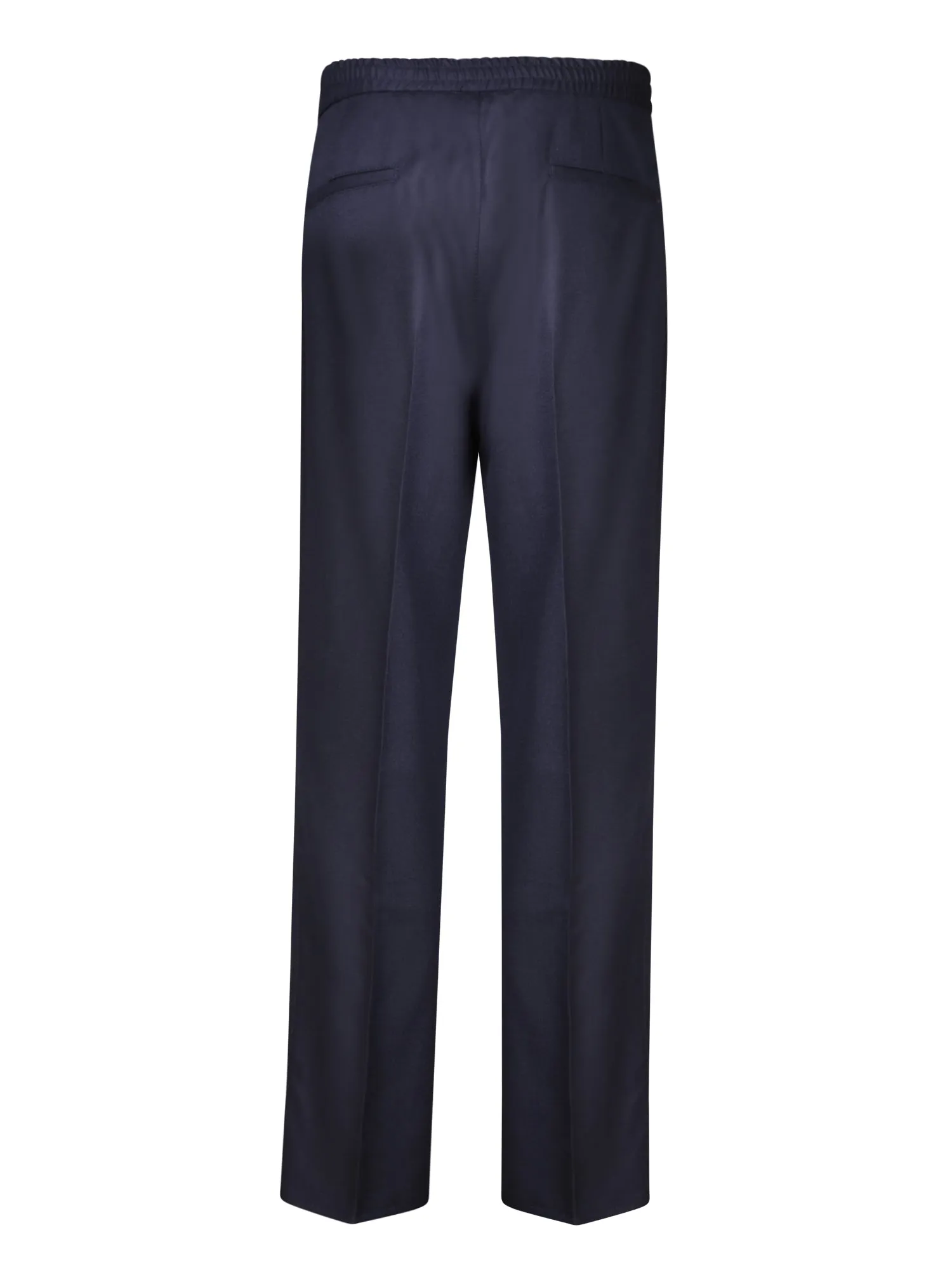 Blue Flannel Drawstring Trousers