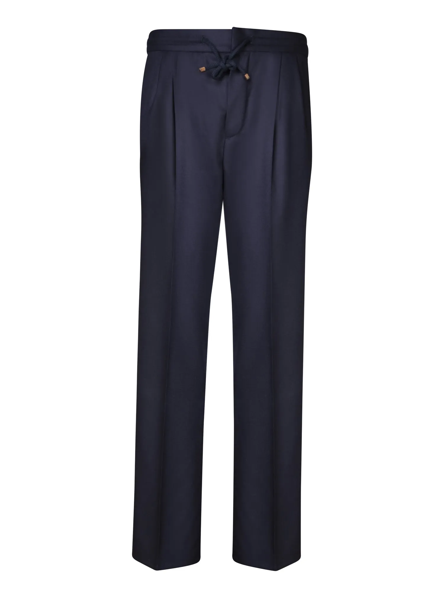Blue Flannel Drawstring Trousers