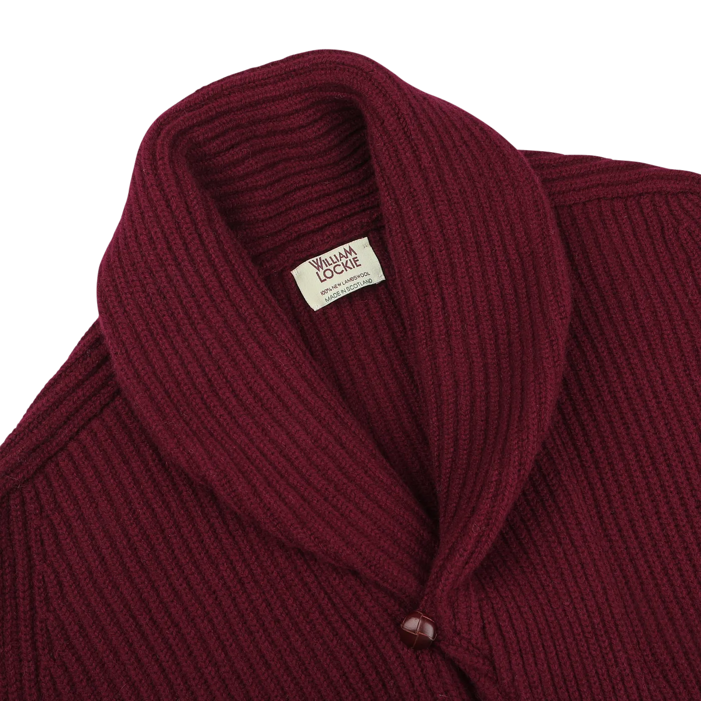Bordeaux Lambswool Shawl Collar Cardigan