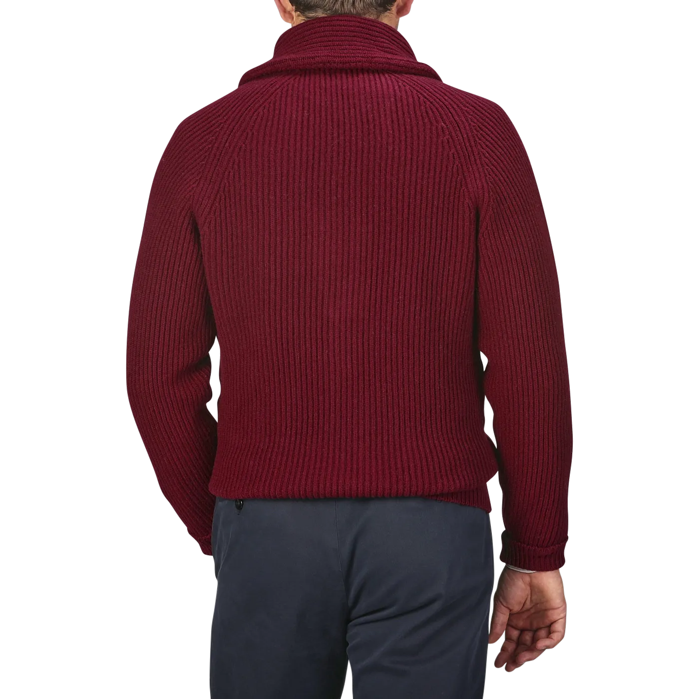 Bordeaux Lambswool Shawl Collar Cardigan