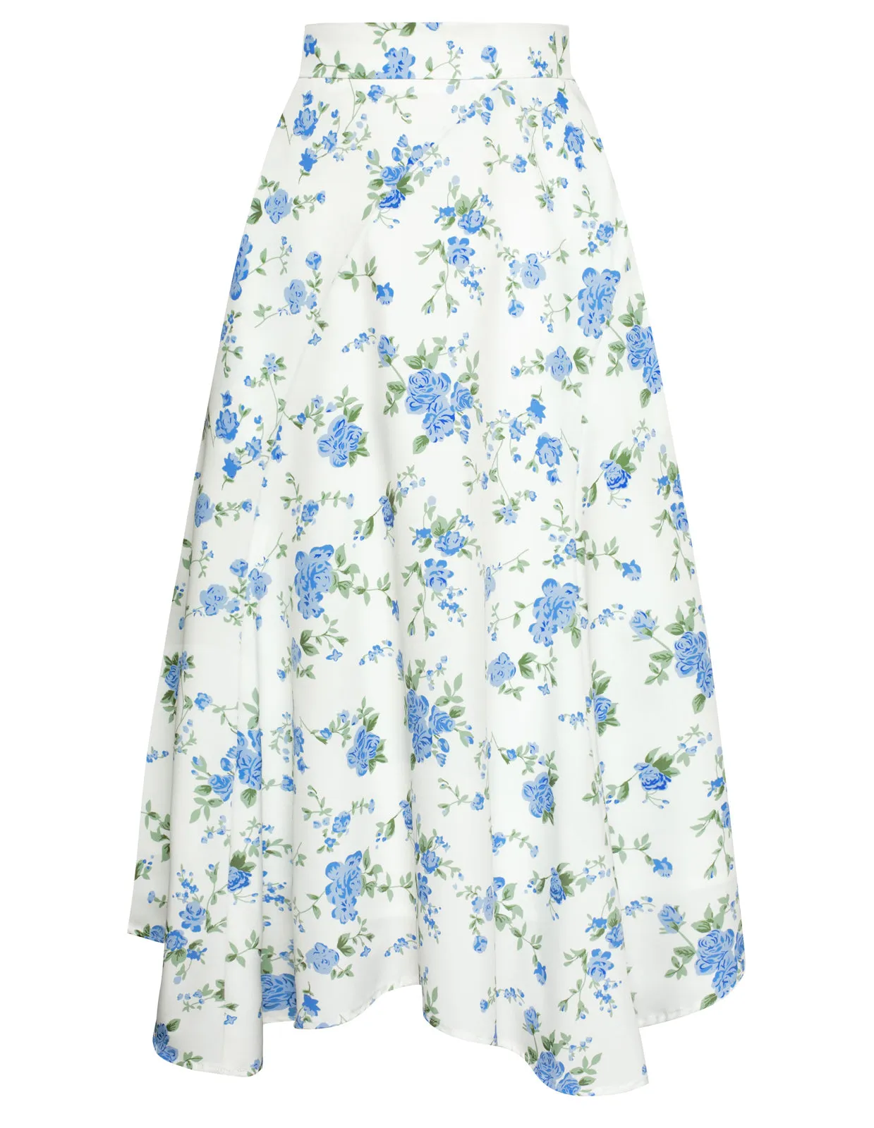 BP Women Vintage Irregular Hem Skirt Elastic Waist Mid-Calf Swing Skirt