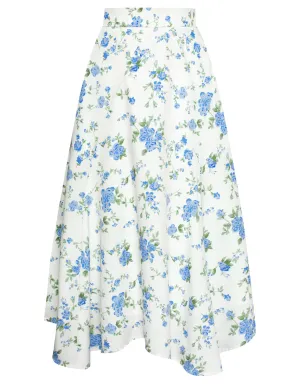 BP Women Vintage Irregular Hem Skirt Elastic Waist Mid-Calf Swing Skirt