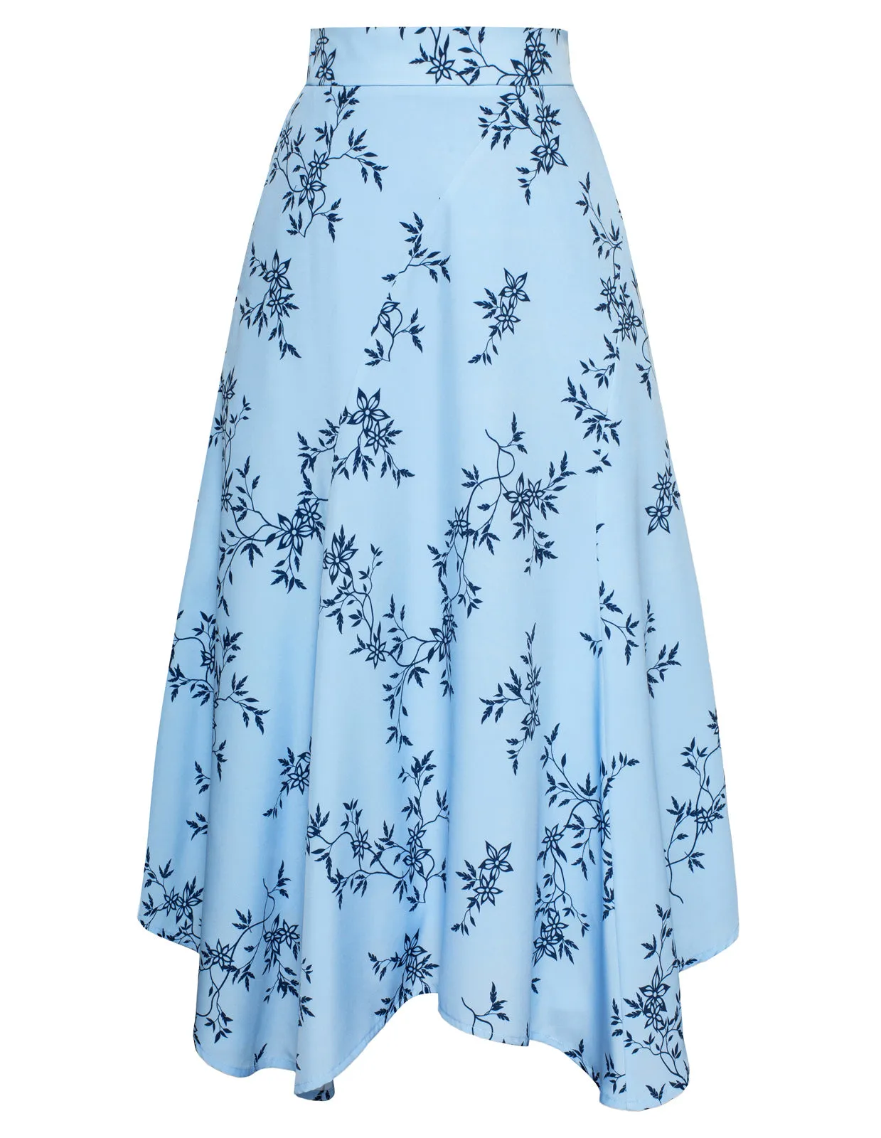 BP Women Vintage Irregular Hem Skirt Elastic Waist Mid-Calf Swing Skirt