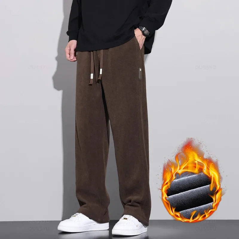 Brand Clothing Corduroy Pants Elastic Waist Sweatpants