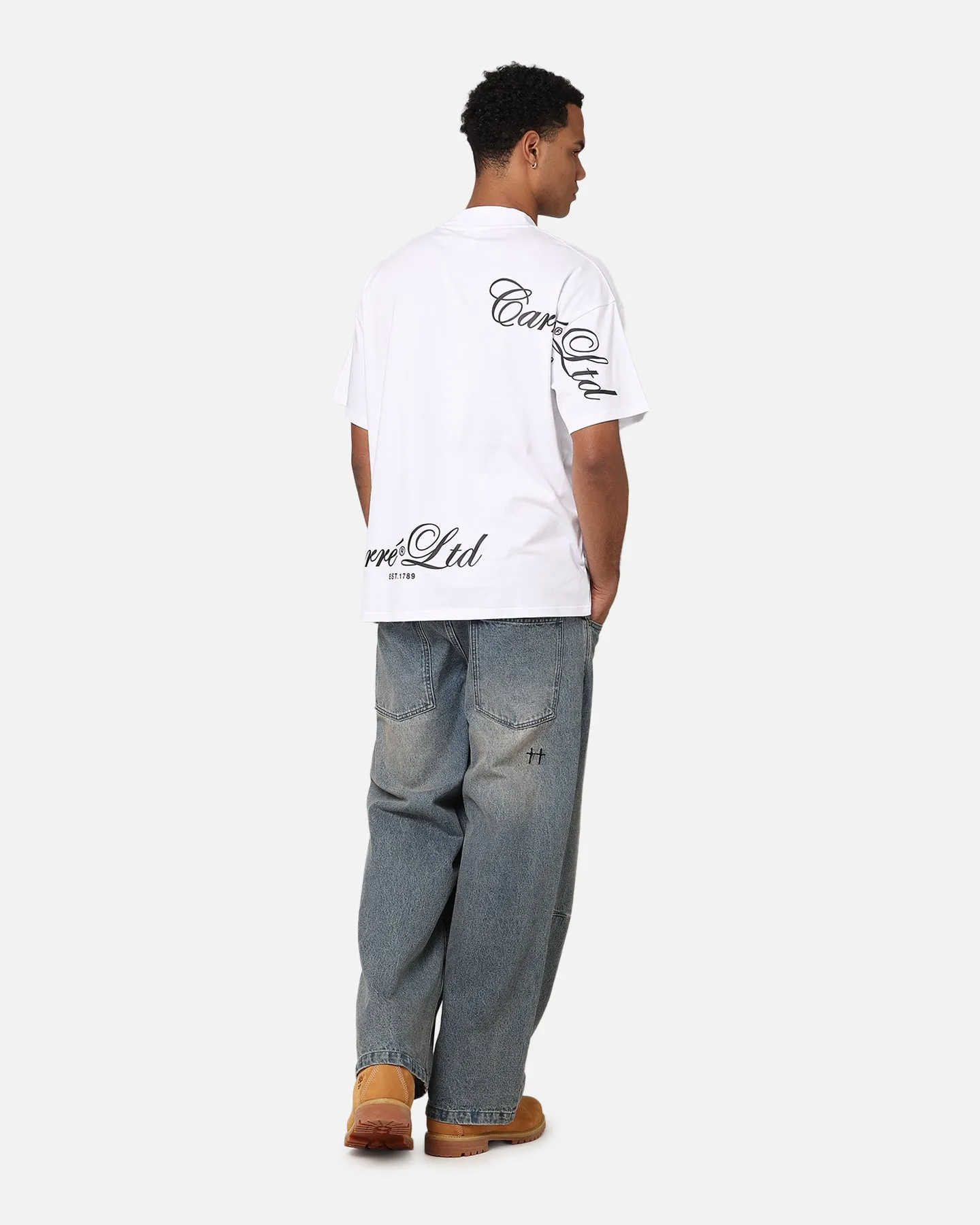 Carre Side Script Oversized T-Shirt White