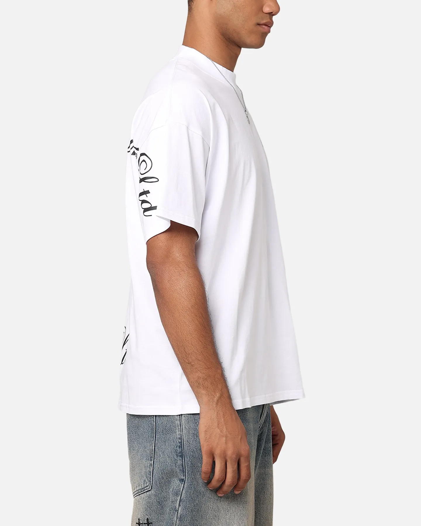 Carre Side Script Oversized T-Shirt White