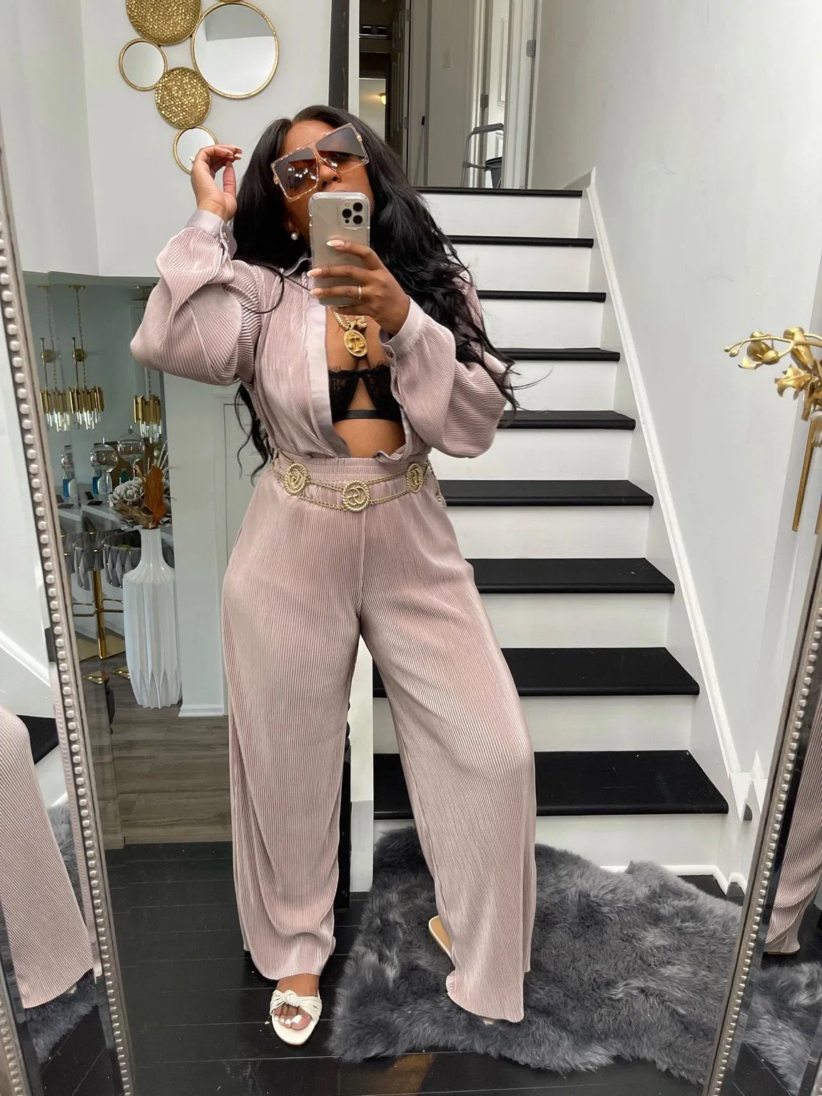 Casual loose two-piece set (without belt) AY2635