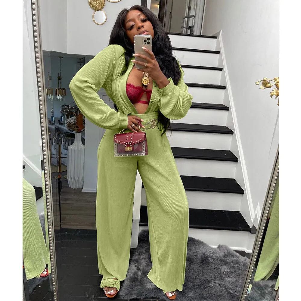 Casual loose two-piece set (without belt) AY2635
