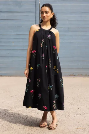Cotton Black Sleeveless Dress