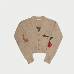 Cropped Stables Cardigan (Heather Oat)