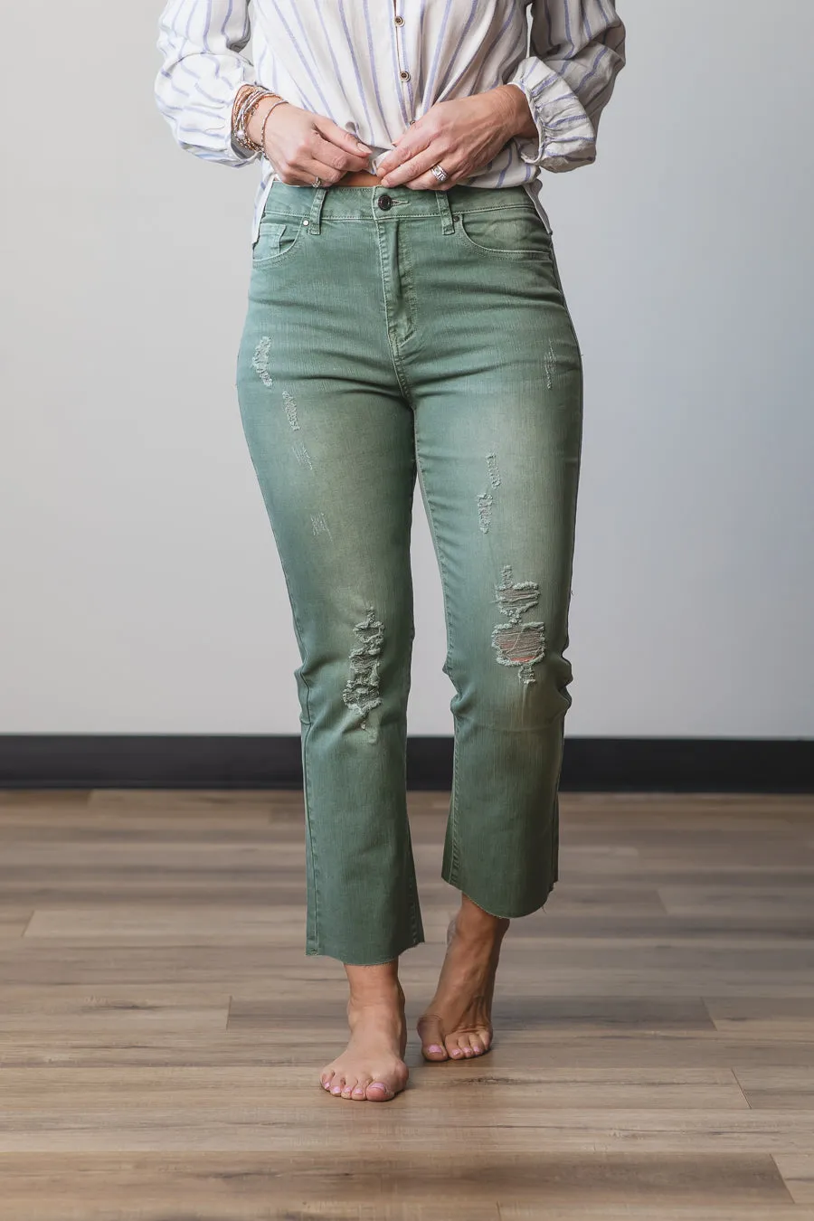 Cropped Straight Colored Denim (Grace & Lace)