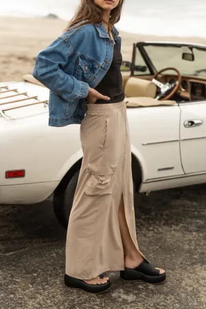 Ellie Cargo Skirt in Taupe - FINAL SALE