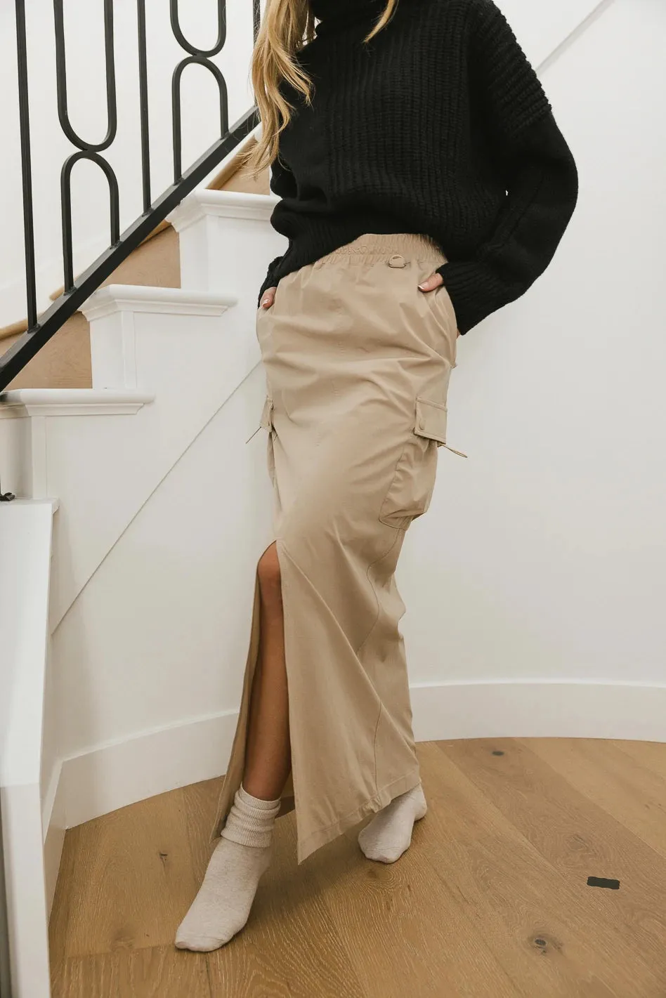 Ellie Cargo Skirt in Taupe - FINAL SALE