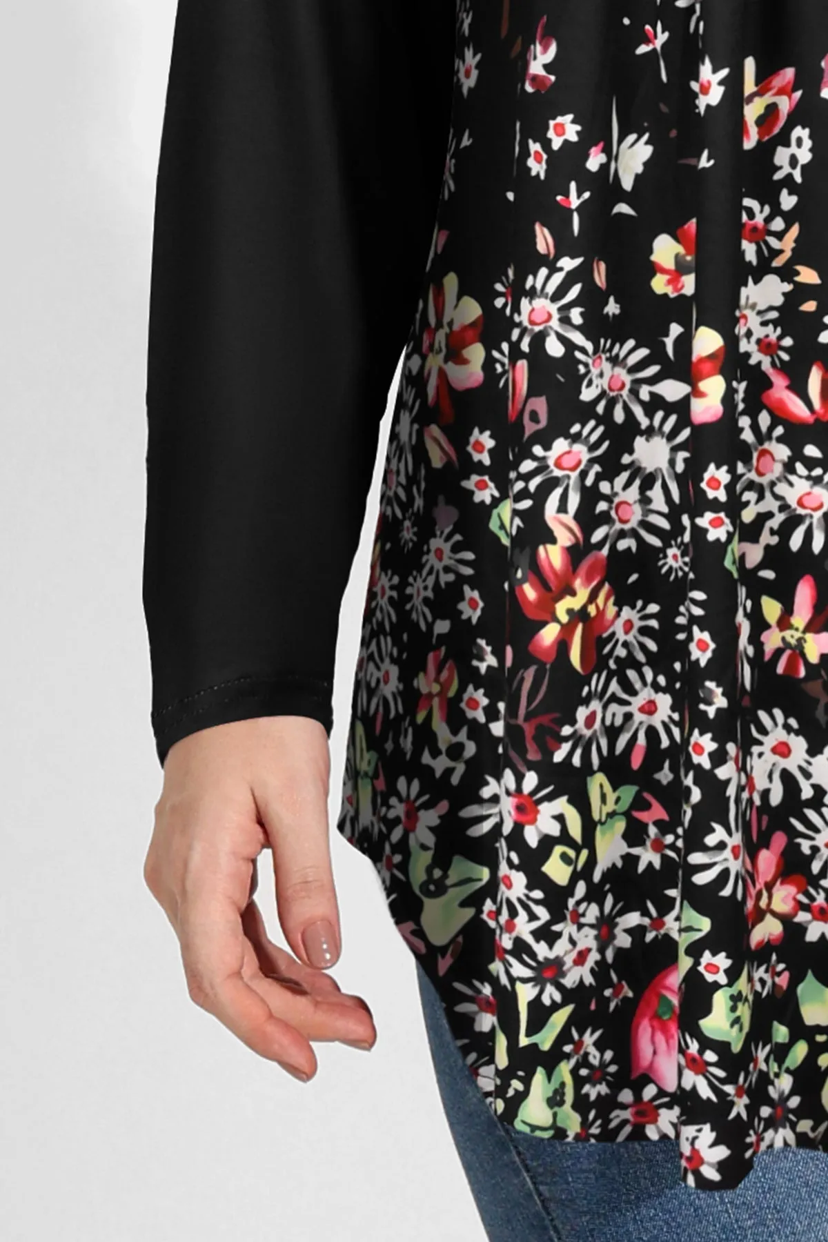 Floral Button Up Notched Neck Pleated Blouse