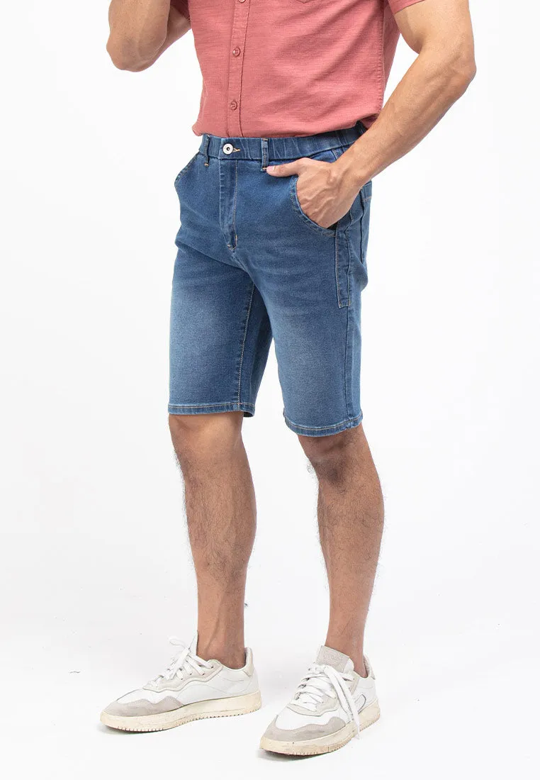 Forest Elastic Waist Stretchable Jeans Bermuda Shorts Denim Short Pants Men | Seluar Pendek Lelaki - 670210