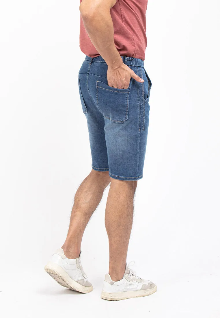 Forest Elastic Waist Stretchable Jeans Bermuda Shorts Denim Short Pants Men | Seluar Pendek Lelaki - 670210