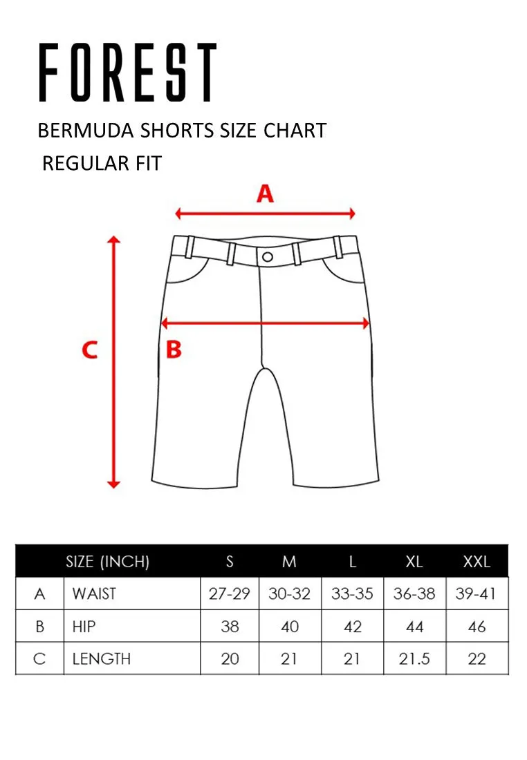 Forest Elastic Waist Stretchable Jeans Bermuda Shorts Denim Short Pants Men | Seluar Pendek Lelaki - 670210