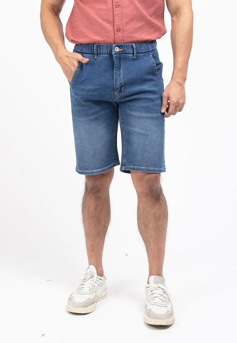 Forest Elastic Waist Stretchable Jeans Bermuda Shorts Denim Short Pants Men | Seluar Pendek Lelaki - 670210