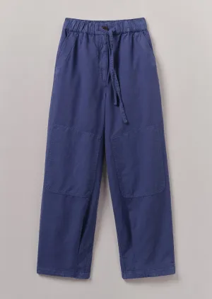Garment Dyed Cotton Linen Canvas Trousers | Indigo