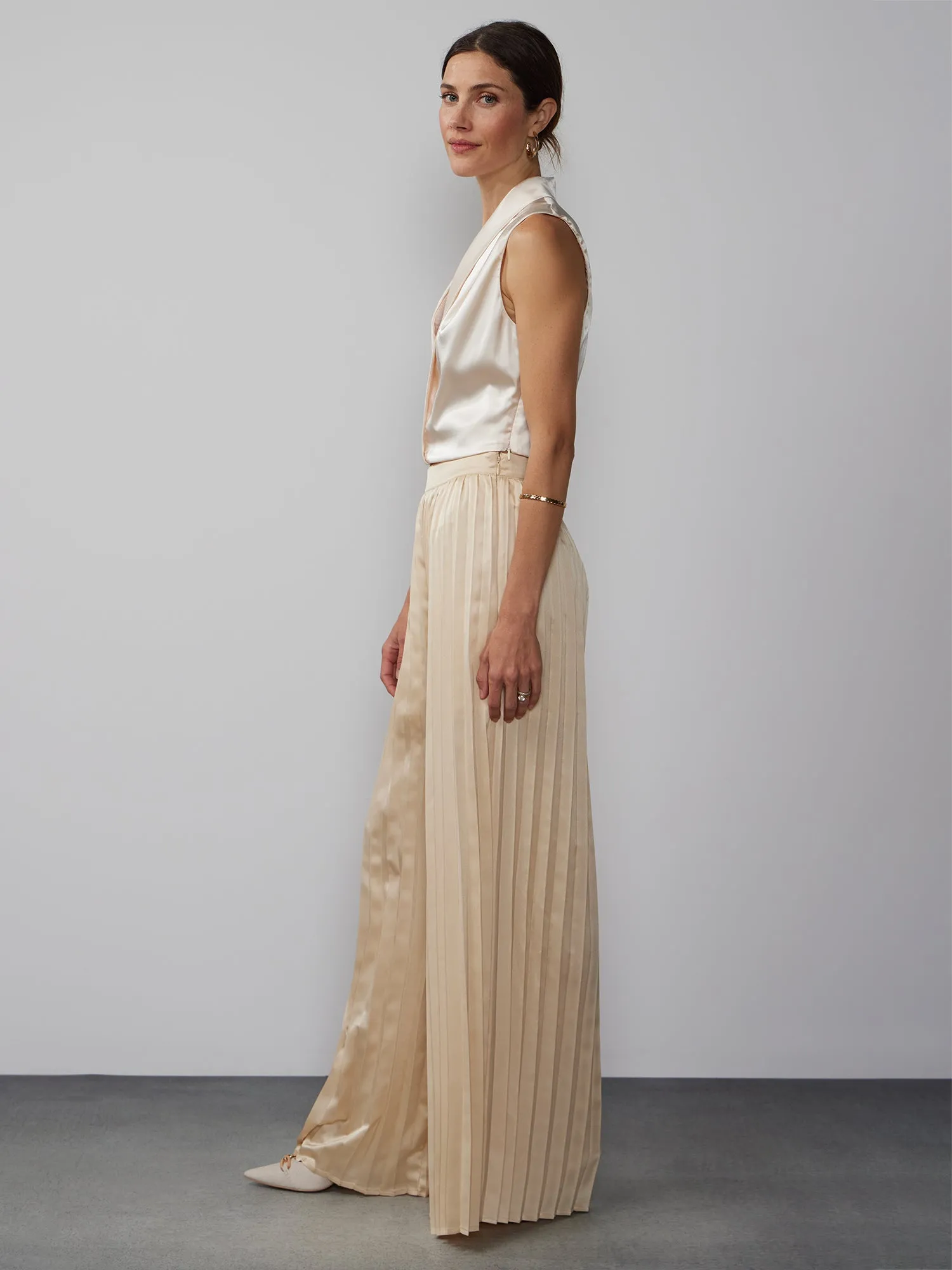 High Rise Pleated Palazzo