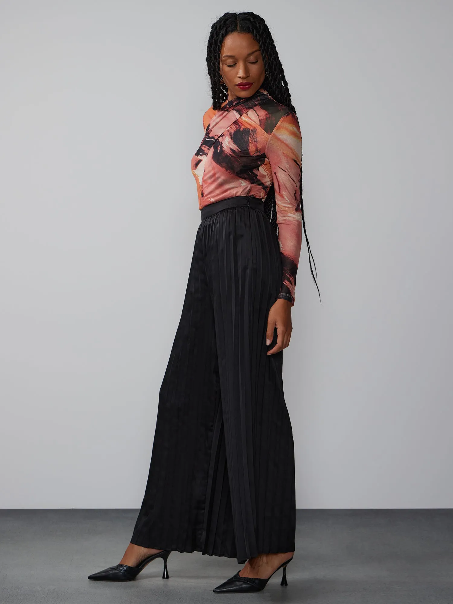 High Rise Pleated Palazzo