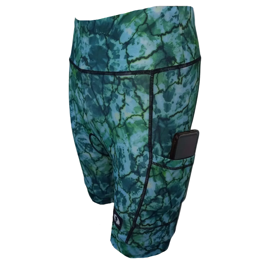 High Waist LADIES Cycling Shorts - Tie Dye