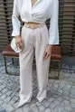 High waist pleated palazzo pants -