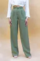High waist pleated palazzo pants -