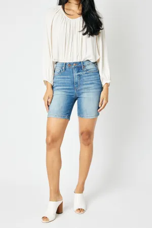 Judy Blue High Waist Tummy Control Double Button Bermuda Shorts