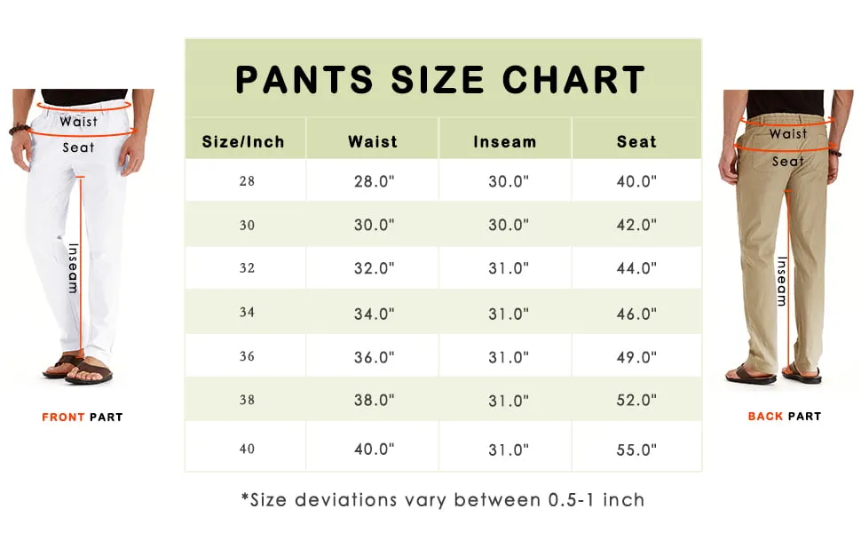 JWD Men's Drawstring Linen Pants Casual Summer Beach Loose Trousers Gray Khaki-US 34