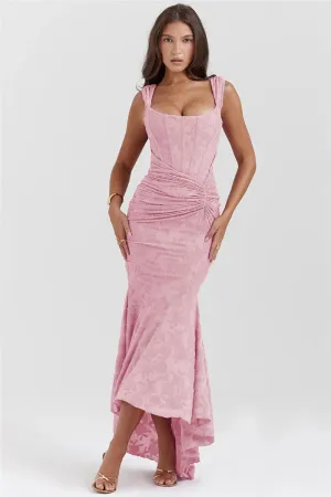 Lace Textured Strap Charming Wrap Midi Dress
