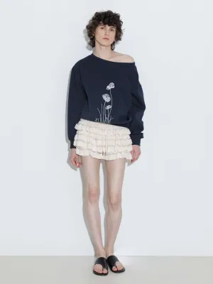 Lace Tiered Mini Skirt with Elastic Waist