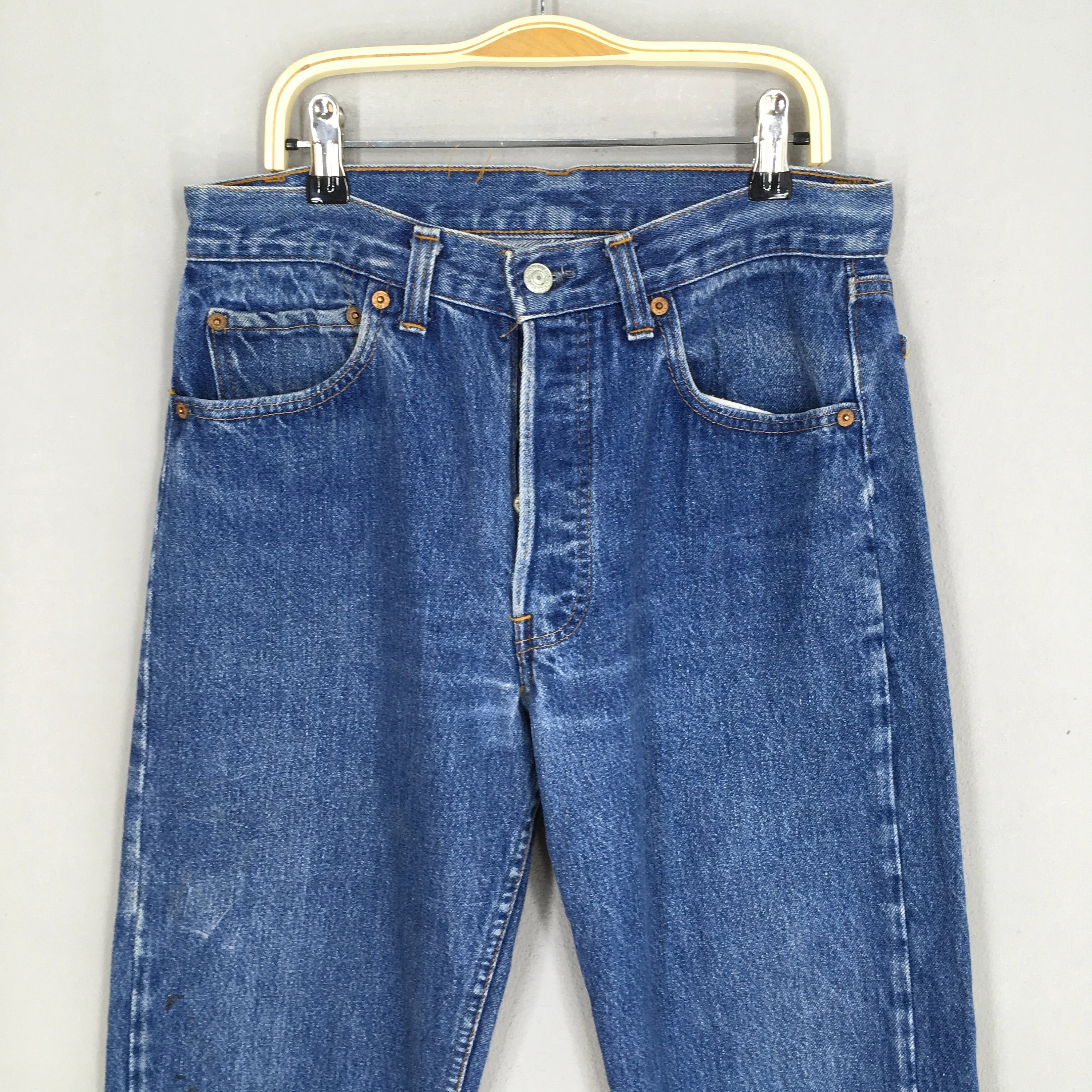 Levi's 501 Indigo Blue Jeans Stonewash Size 28x25