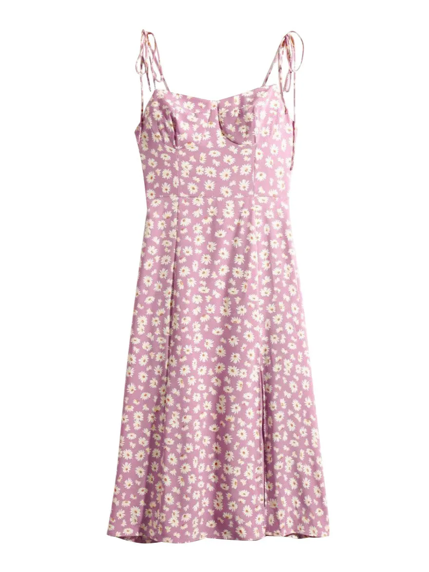Light Purple Tie-Strap Tiered Dress