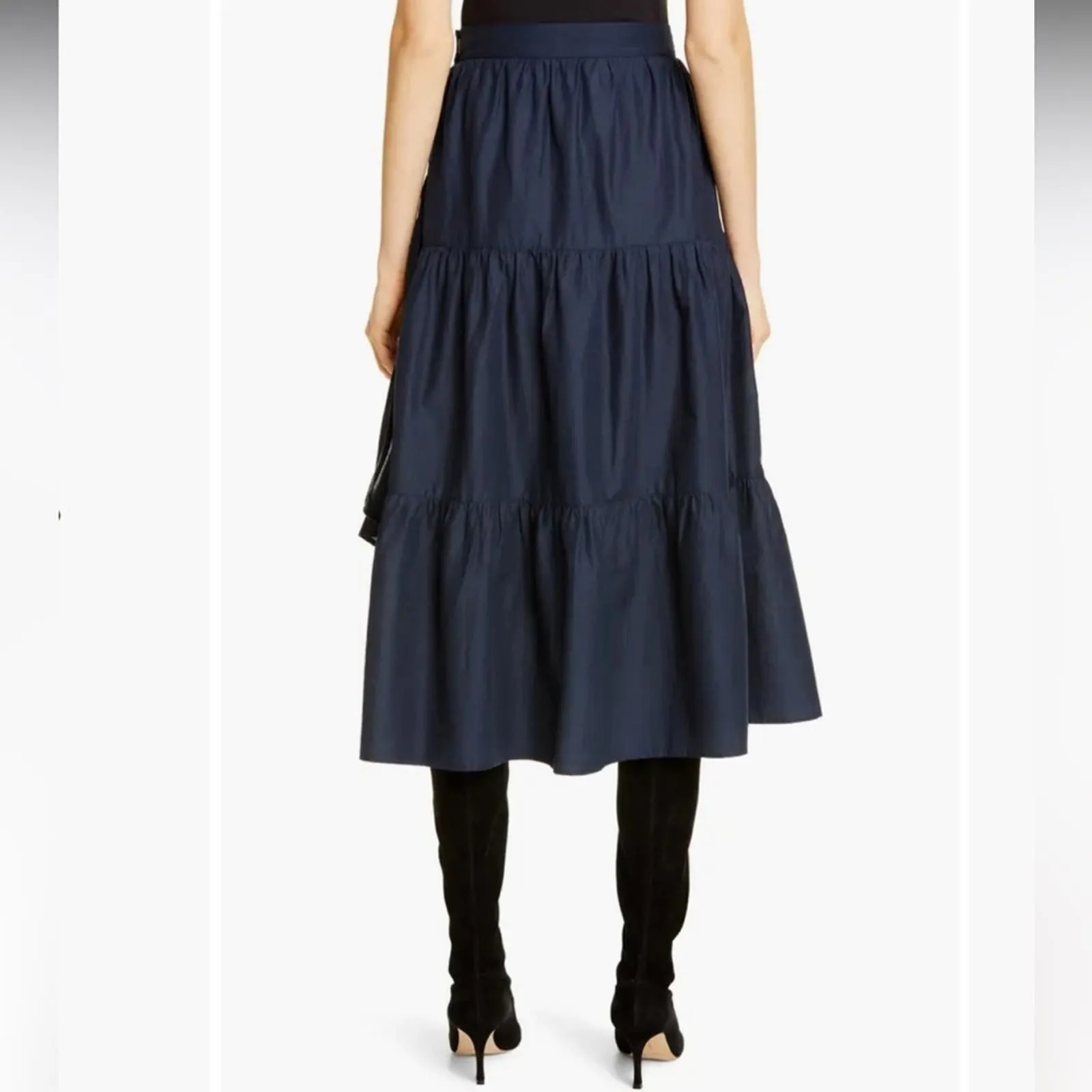 Marlette Hallerbos Tiered Wrap Cotton Midi Skirt (10)
