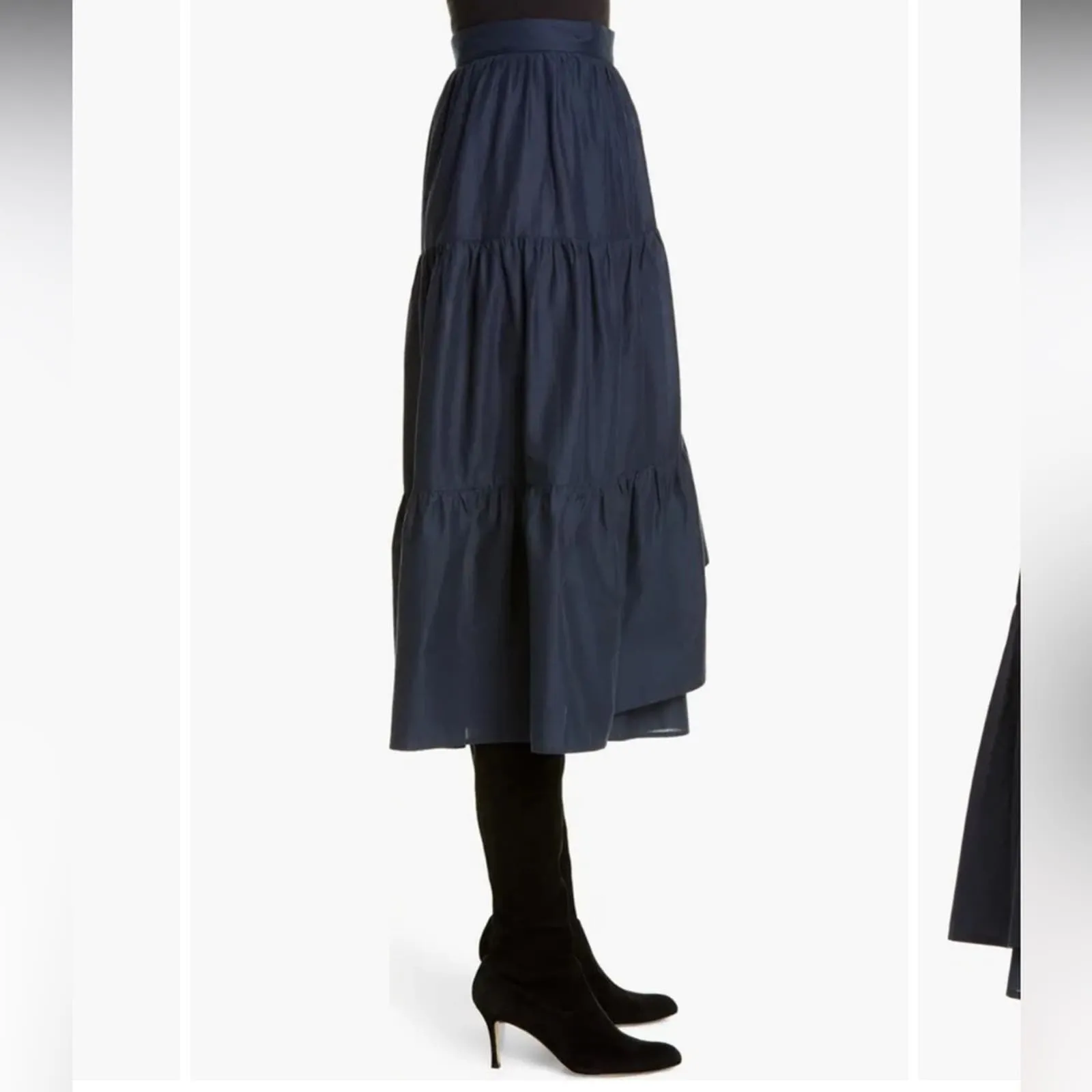 Marlette Hallerbos Tiered Wrap Cotton Midi Skirt (10)