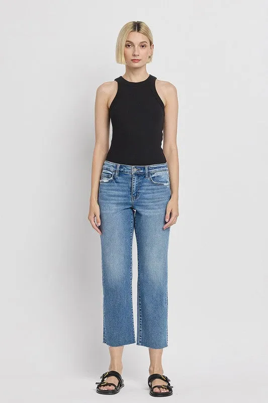 Melissa Mid Rise Straight Jean (Vervet)
