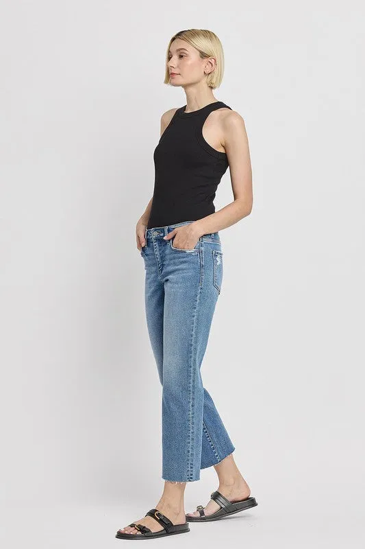 Melissa Mid Rise Straight Jean (Vervet)
