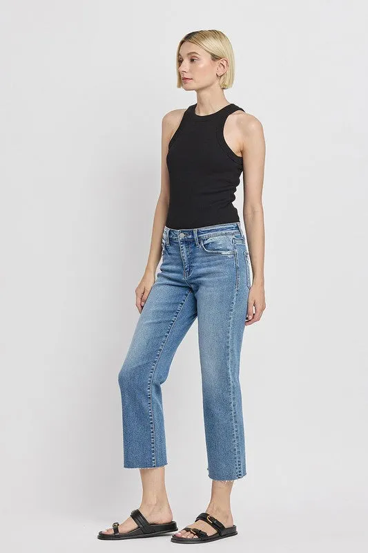 Melissa Mid Rise Straight Jean (Vervet)