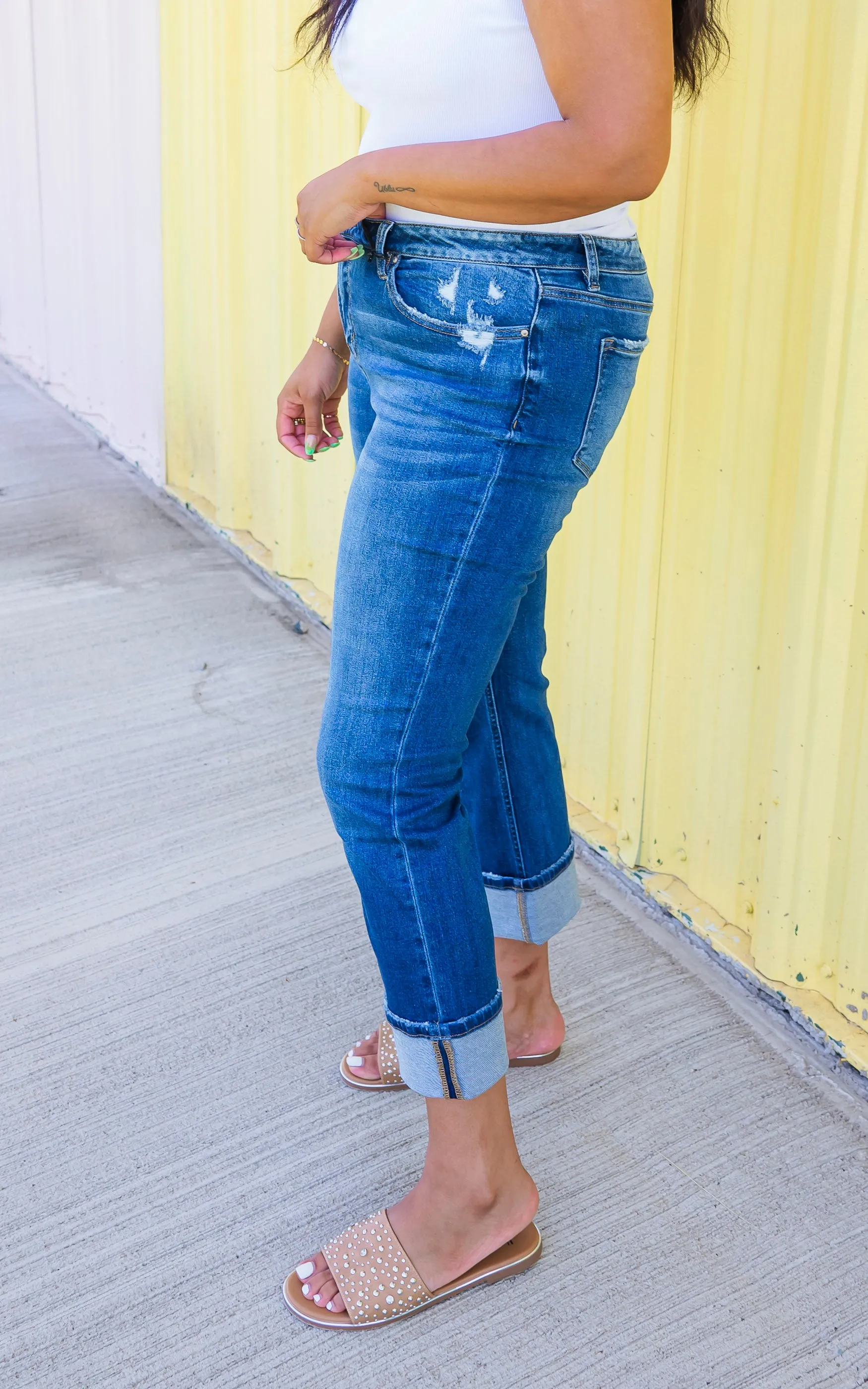 Mica | The Sunday Mid Rise Cuff Denim Jean*