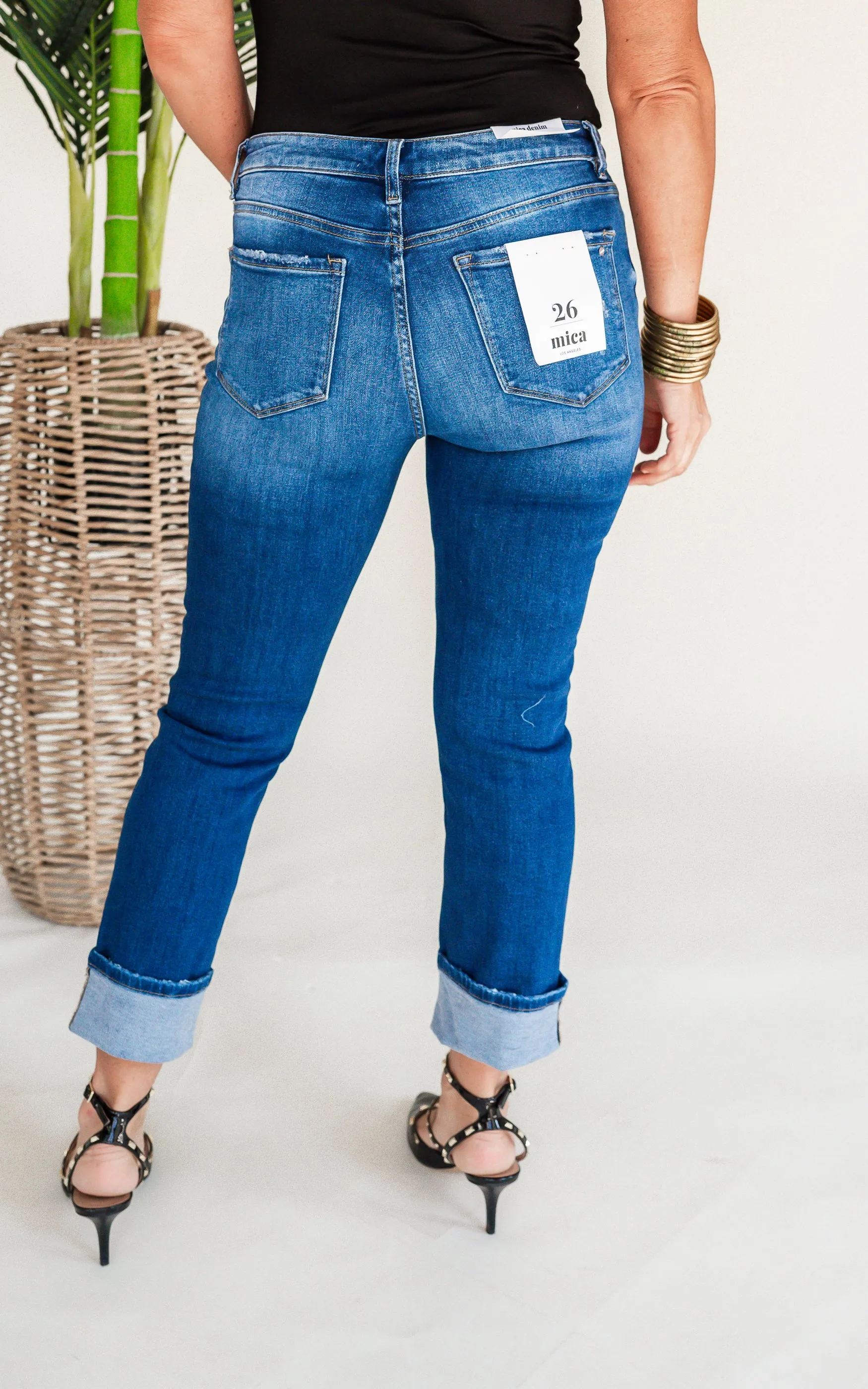 Mica | The Sunday Mid Rise Cuff Denim Jean*