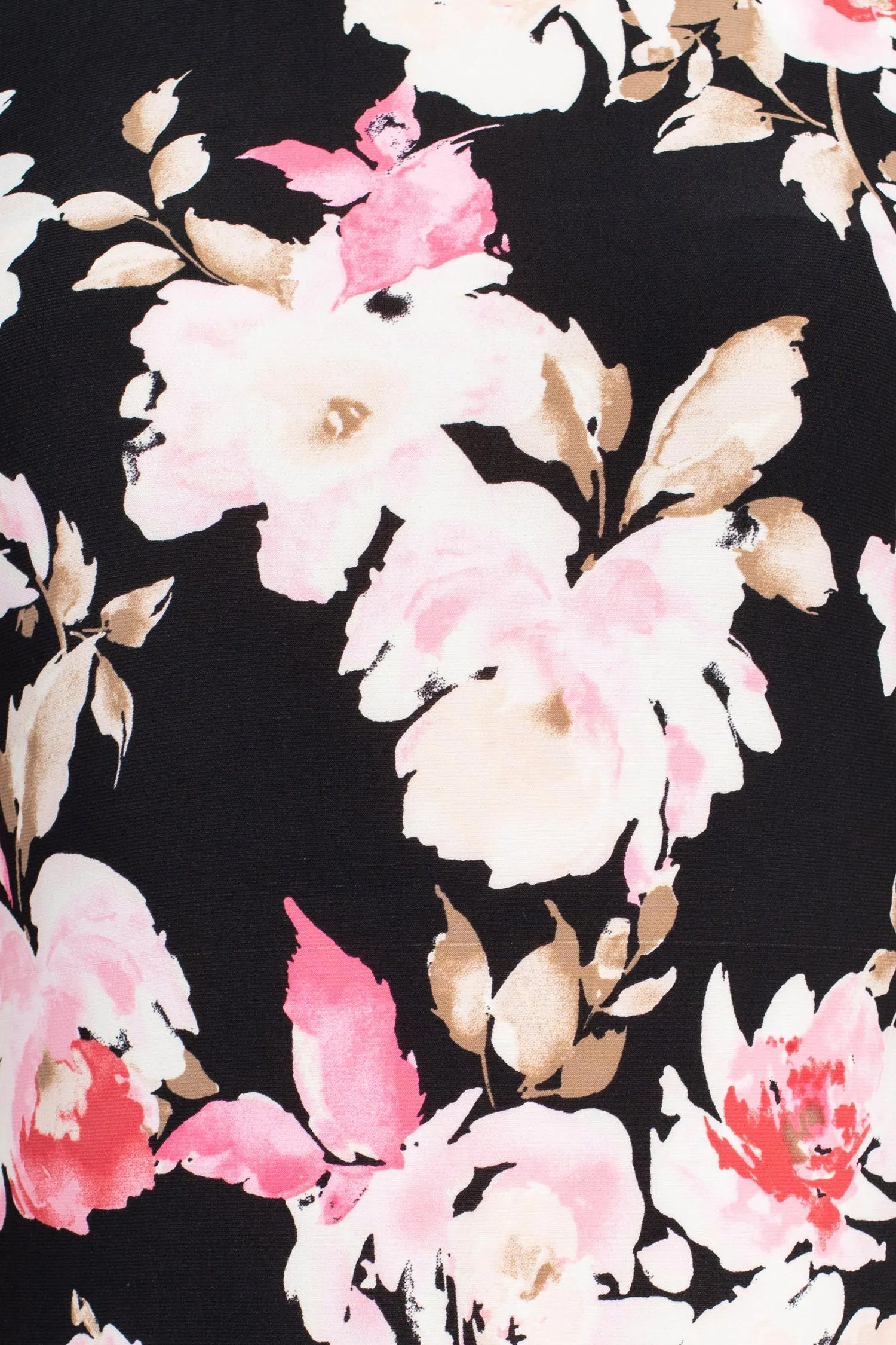 Nine West Crew Neck Sleeveless Floral Print Zipper Back A-Line ITY Dress