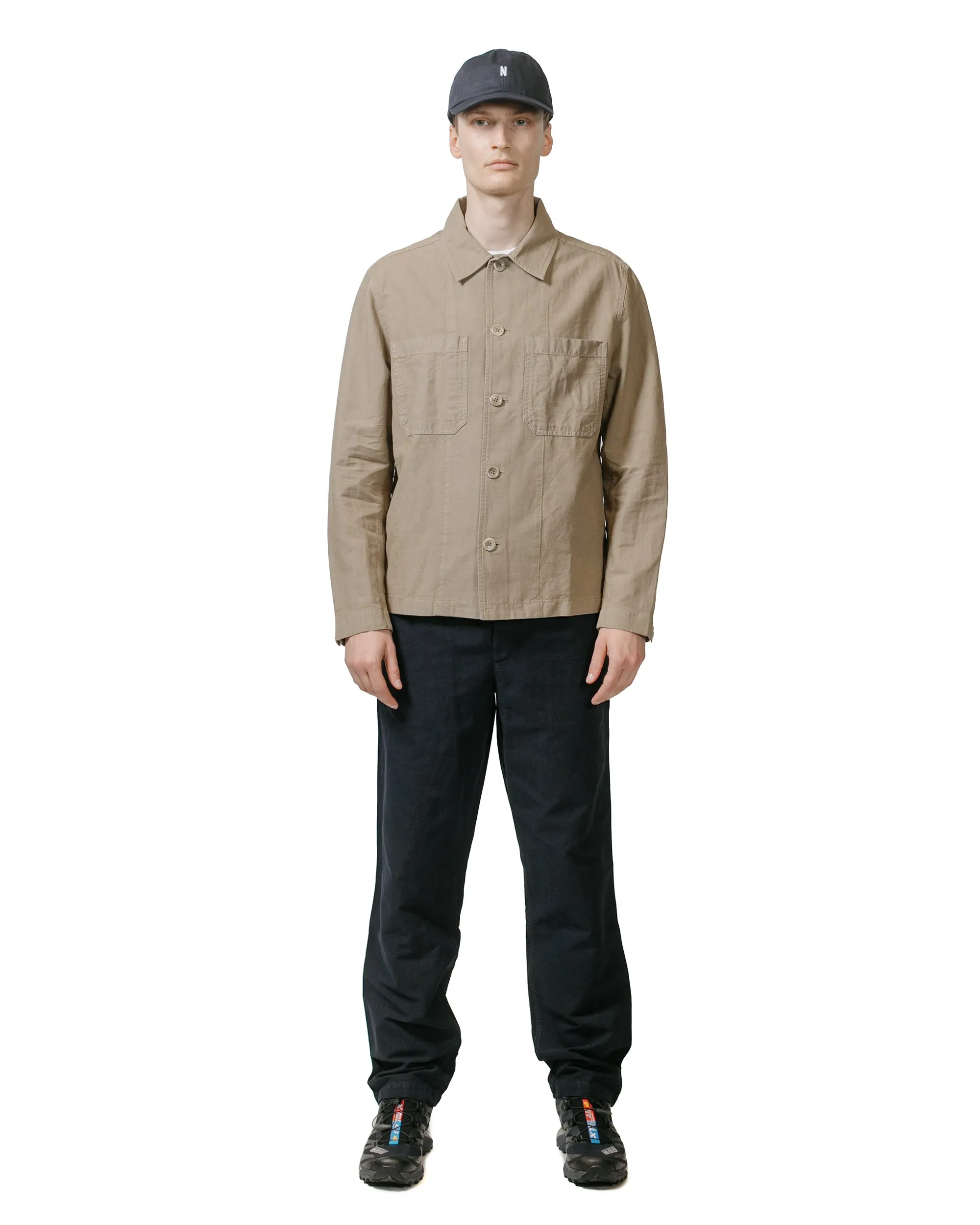 Norse Projects Ezra Relaxed Cotton Linen Trouser Dark Navy