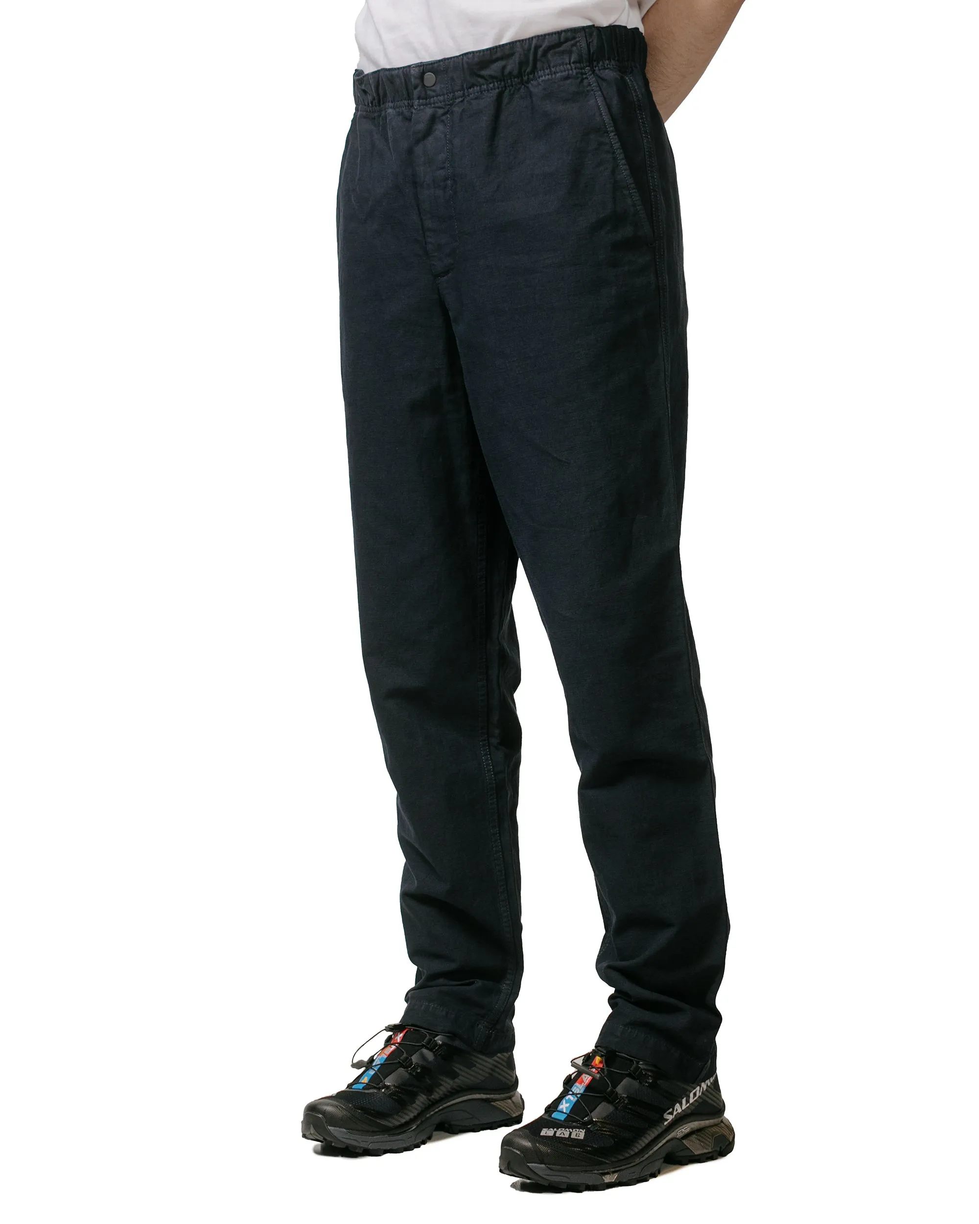 Norse Projects Ezra Relaxed Cotton Linen Trouser Dark Navy